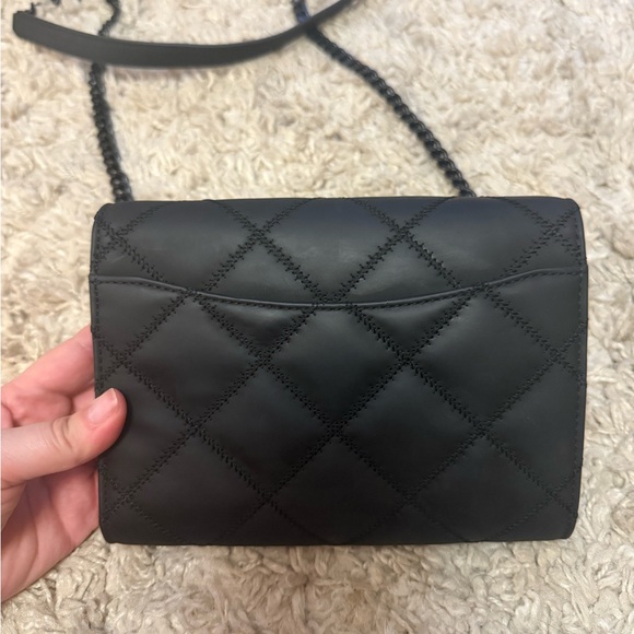 Tory Burch Willa Chain Crossbody - Matte Black with Black hardware - Like New - Picture 4 of 7